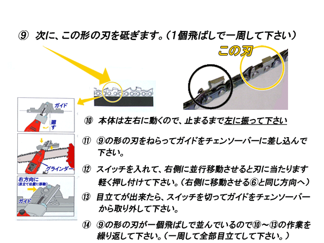 刃研ぎ名人チェンソーの使い方２